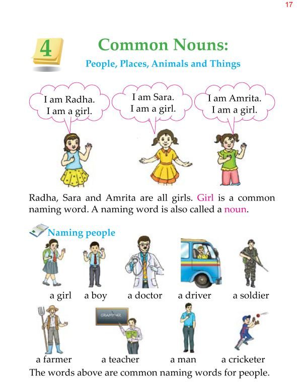1st Grade Grammar Common Nouns 1