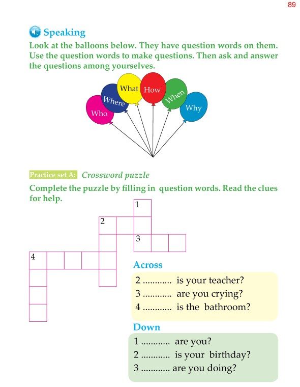 1st Grade Grammar Questions and Statements 2