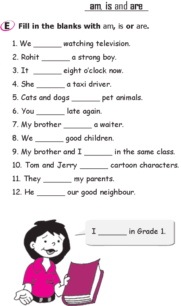 Grade 1 Grammar Lesson 14 Verbs - am, is and are (1)