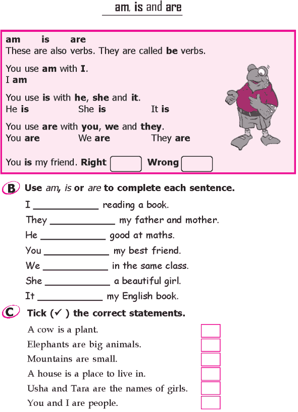 Grade 1 Grammar Lesson 14 Verbs - am, is and are (3)