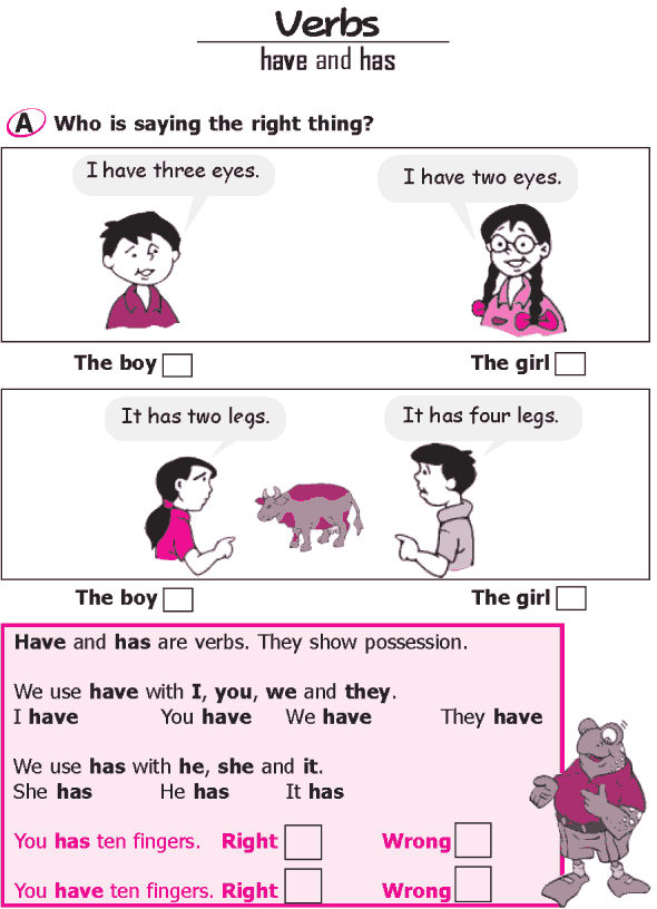 Grade 1 Grammar Lesson 15 Verbs - have and has (0)