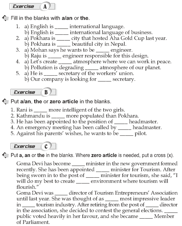 Grade 10 Grammar Lesson 27 A, an and the the only one (2)