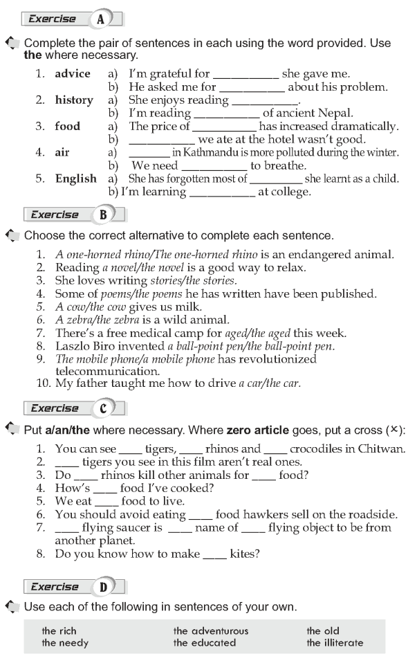 Grade 10 Grammar Lesson 29 Article with plural and uncountable nouns (2)