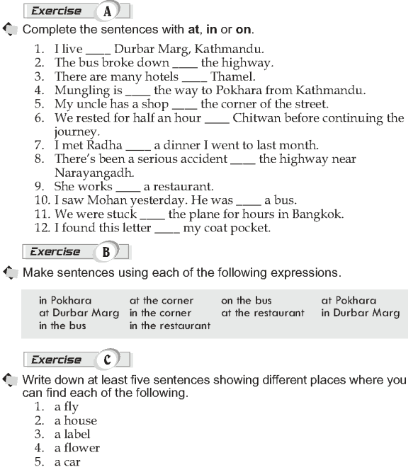 Grade 10 Grammar Lesson 38 At, in and on Prepositions of place (2)