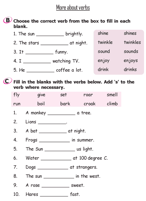 Grammar Grade 2 Grammar Lesson 12 More About Verbs