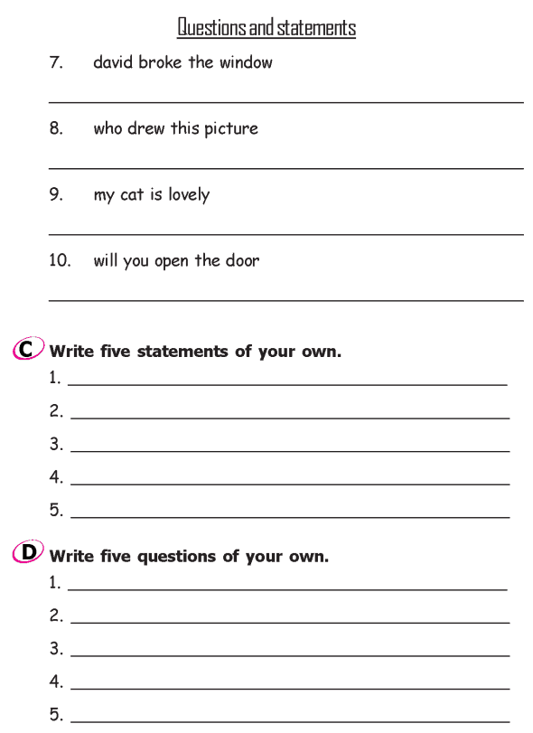 Grade 2 Grammar Lesson 19 Questions and statements (3)