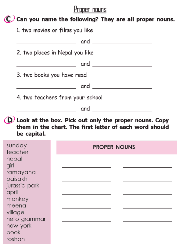 Grade 2 Grammar Lesson 5 Nouns - Proper nouns (3)