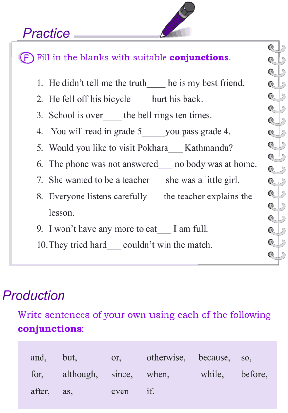 Grade 4 Grammar Lesson 13 Conjunctions (6)