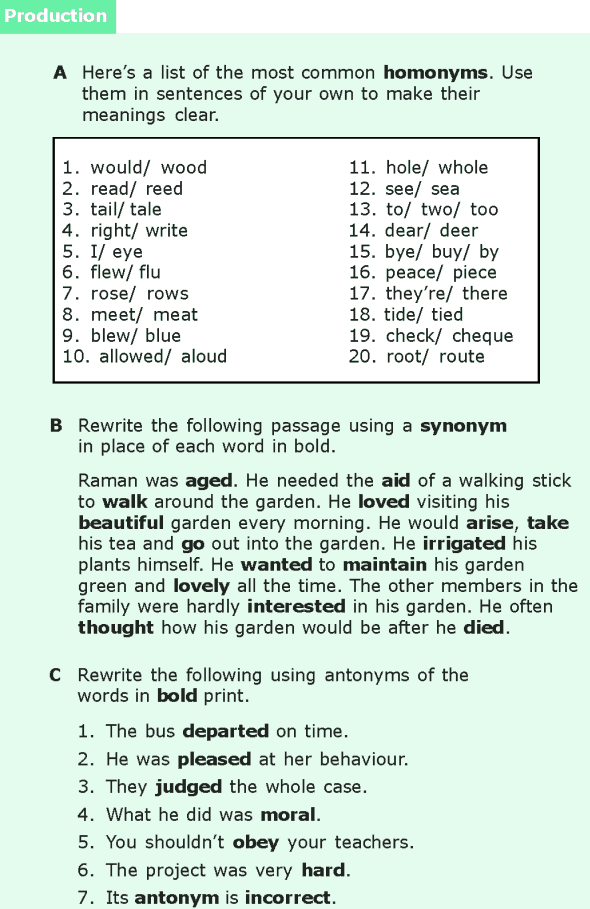 Grade 6 Grammar Lesson 14 Antonyms, synonyms and homonyms (4)