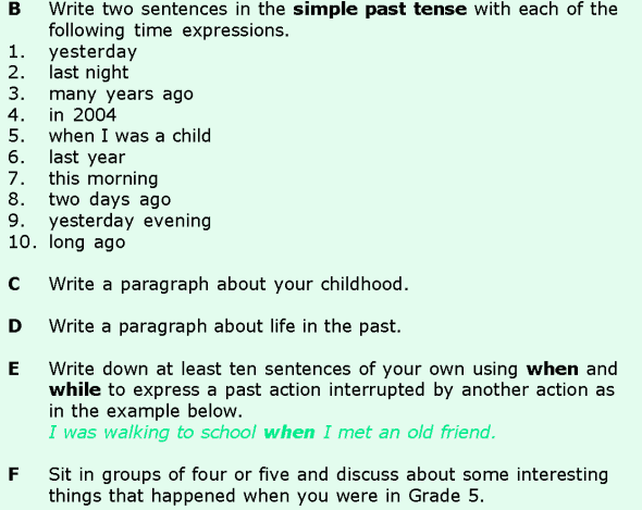 Grade 6 Grammar Lesson 3 The simple past and the past continuous (4)