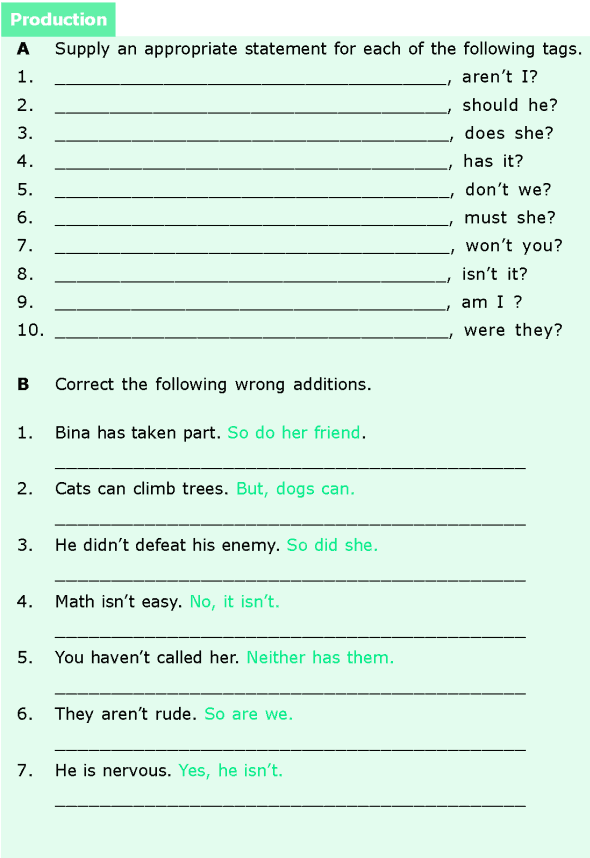 Grade 6 Grammar Lesson 9 Question tags, short answers and addition to remarks (5)