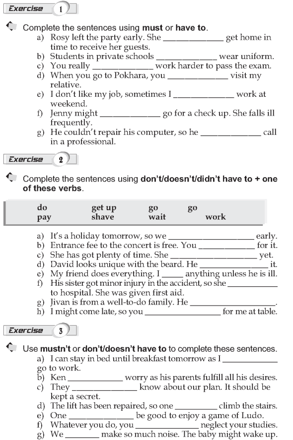 Grade 9 Grammar Lesson 24 Must and have to (2)